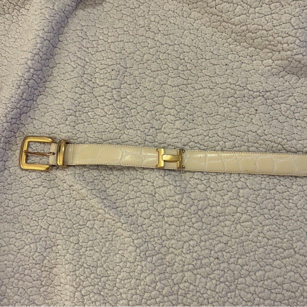 Cream Belt with Gold Buckle